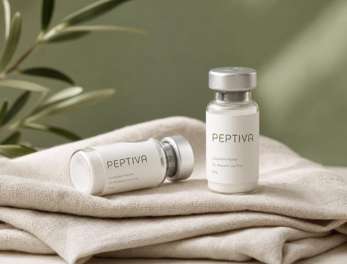 Флаконы Peptiva на льняной ткани